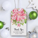 Christmas Poinsettia Floral Holiday Favor Geschenkanhänger<br><div class="desc">Rosa Poinsettien,  Blume,  Kiefern und heilige Blätter,  diese Weihnachtsgeschenke-Tags sind perfekt für Gastgeschenke Hochzeiten,  Zuhause Party,  Party,  Feiertagessen Party,  oder jeden anderen Wintersaison-Anlass. PASSENDE Artikel in unserem Geschäft.</div>