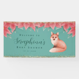 Christmas Poinsettia Fox Gold Glitzern Baby Shoote Banner