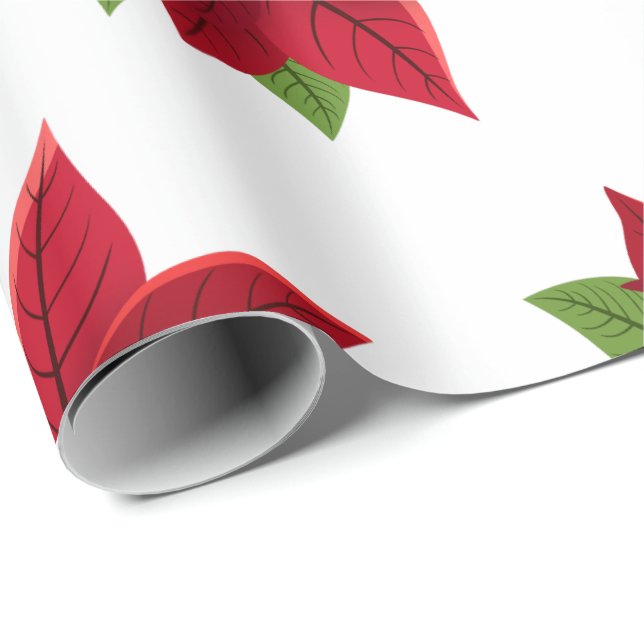 Christmas Poinsettia Geschenkpapier (Rolleneckpunkt)