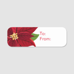 Christmas Poinsettia Geschenktag Namensschild