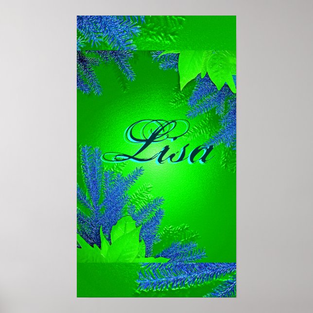 Christmas Poinsettia Green Lisa I Poster (Vorne)