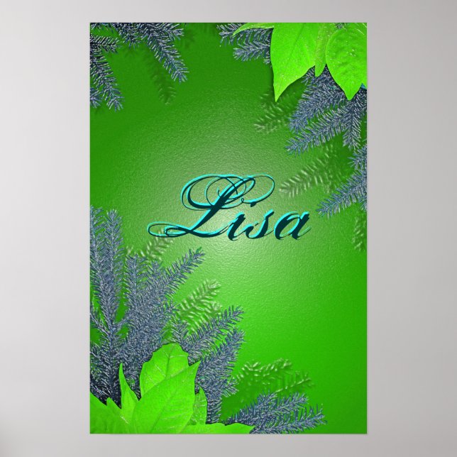 Christmas Poinsettia Green Lisa III Poster (Vorne)