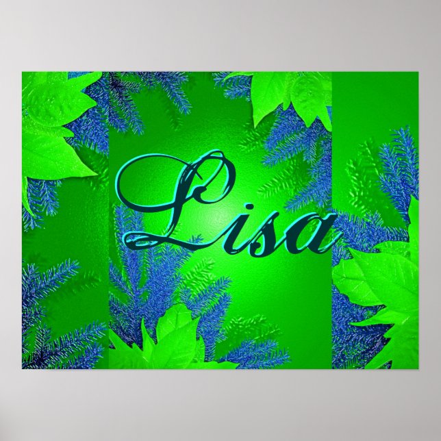 Christmas Poinsettia Green Lisa Poster (Vorne)