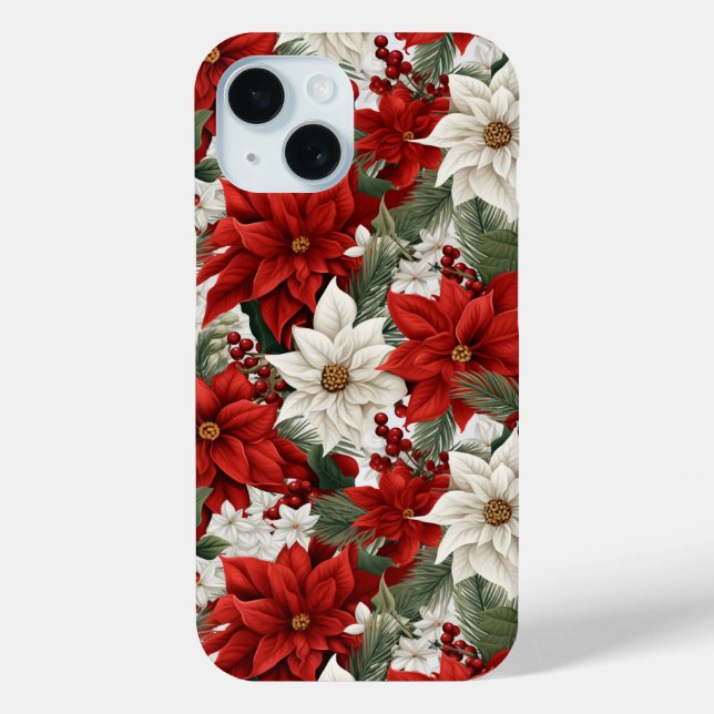 Christmas Poinsettia – Holiday Floral Design Case-Mate iPhone Hülle (Rückseite)
