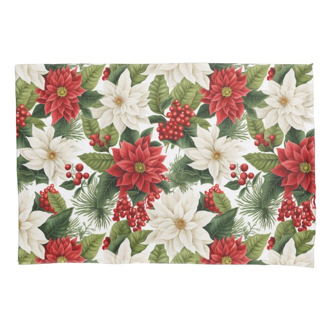 Christmas Poinsettia – Holiday Floral Design Kissenbezug (Vorderseite)