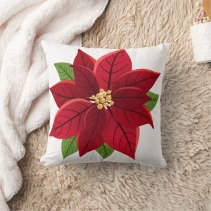Christmas Poinsettia Kissen