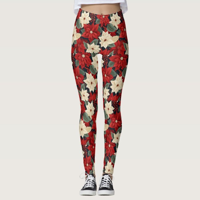 Christmas Poinsettia Leggings (Vorderseite)