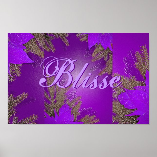 Christmas Poinsettia Lila Blisse II Poster (Vorne)