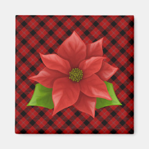 Christmas Poinsettia Magnet
