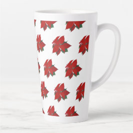 Christmas Poinsettia Muster Red auf White Large Milchtasse