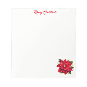 Christmas Poinsettia Notepad Notizblock