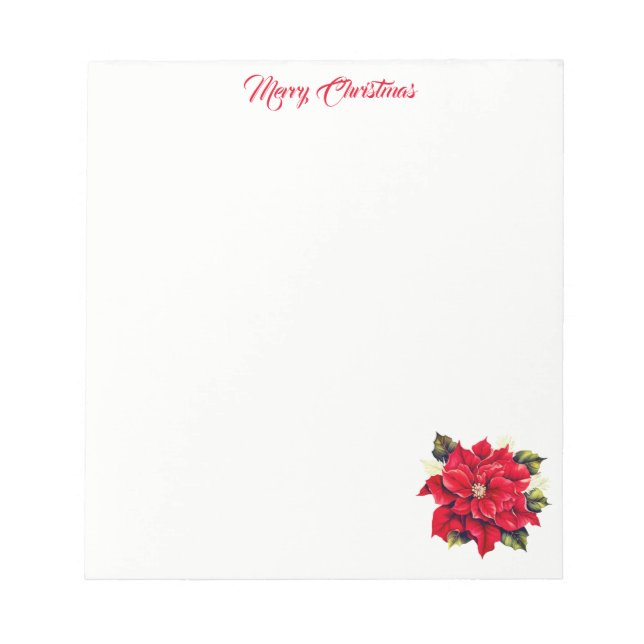 Christmas Poinsettia Notepad Notizblock (Vorderseite)