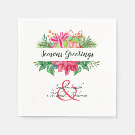 Christmas Poinsettia Paare Party Ampersand Serviette