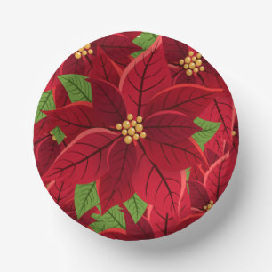 Christmas Poinsettia Pappteller