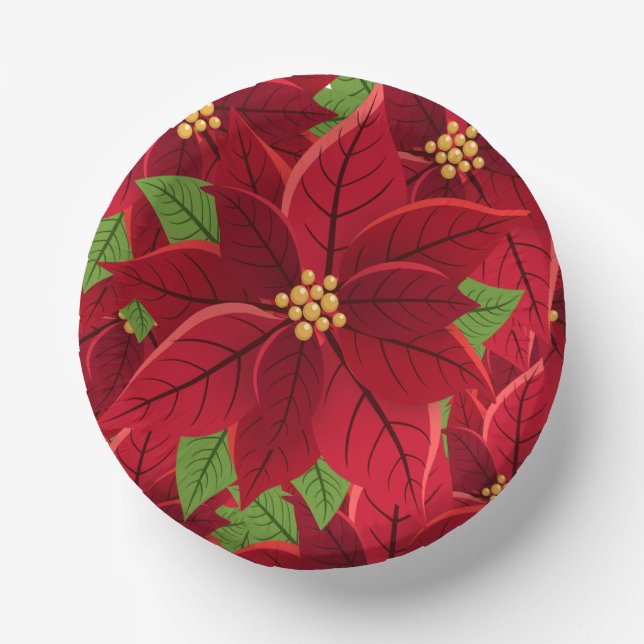 Christmas Poinsettia Pappteller (Vorderseite)
