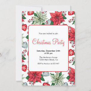 Christmas Poinsettia Patter Einladung