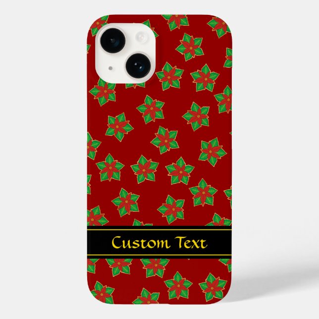 Christmas Poinsettia Pattern Case-Mate iPhone Hülle (Rückseite)