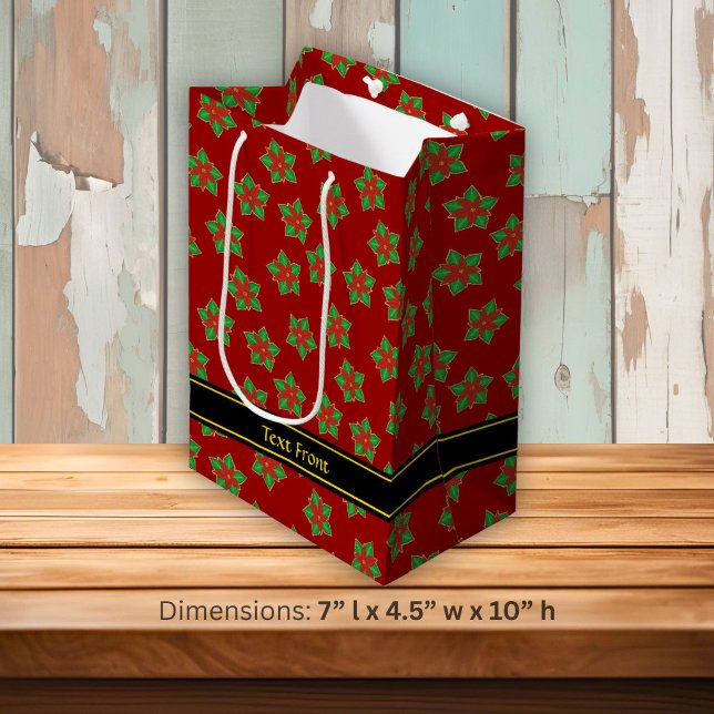 Christmas Poinsettia Pattern Mittlere Geschenktüte (Von Creator hochgeladen)