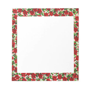 Christmas Poinsettia Pattern Notizblock