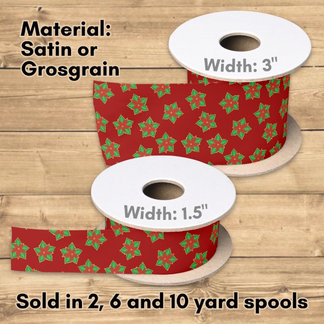 Christmas Poinsettia Pattern Satinband (Von Creator hochgeladen)