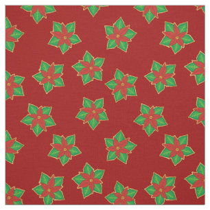 Christmas Poinsettia Pattern Stoff