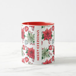 Christmas Poinsettia Pattern Tasse
