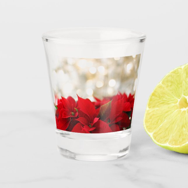 Christmas Poinsettia Schnapsglas (Vorderseite)