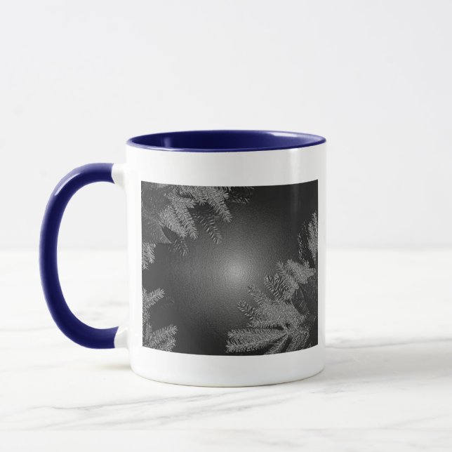 Christmas Poinsettia Schwarz und Grau I Tasse (Links)
