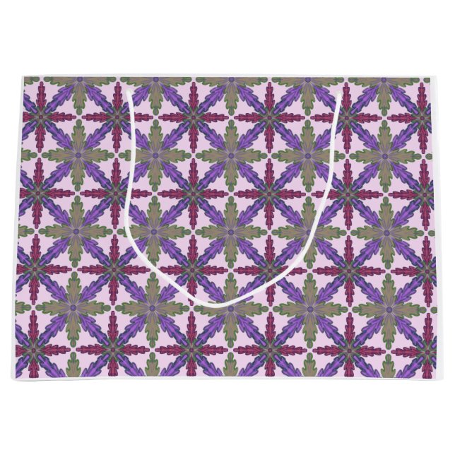 Christmas Poinsettia Stars gift bag Large Große Geschenktüte (Vorderseite)