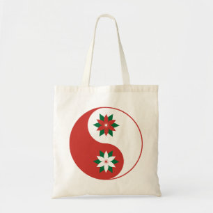 Christmas Poinsettia Yin Yang Tragetasche