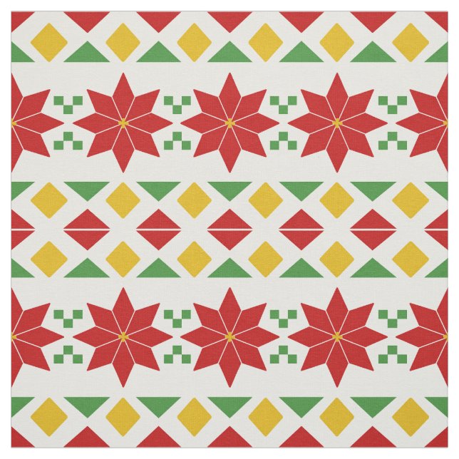 Christmas Poinsettias Fabric Stoff (Muster)