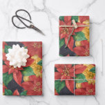 Christmas Poinsettias Geschenkpapier Set<br><div class="desc">Auf diesen Blättern der Weihnachtsverpackung,  die Spaß für die Weihnachtsgeschenke bietet,  werden die fett roten und goldenen Poinsettien und Blätter vorgestellt. PASSENDE Artikel in unserem Geschäft.</div>