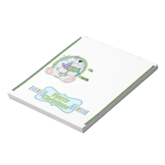 Christmas Polar Bär Candy Bar Wrappers Geschenk Ge Notizblock (Rotiert)