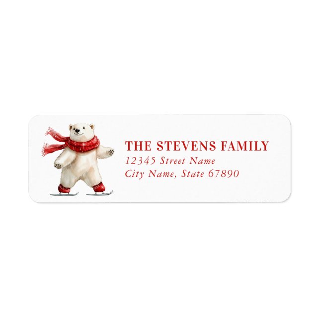 Christmas Polar Bear Return Address Labels (Vorne)