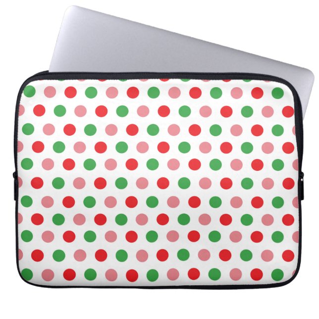 Christmas Polka Dot Laptopschutzhülle (Vorderseite)