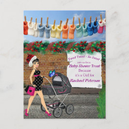 Christmas Polka-Dot Street Art Baby Dusche Postkarte