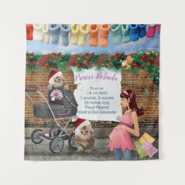 Christmas Polka-Dot Street Art Scene Wandteppich