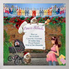 Christmas Polka-Dot Street Szene Art Poster