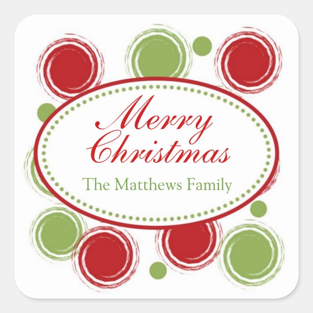 Christmas Polka Dot Swirl Stickers (Vorderseite)
