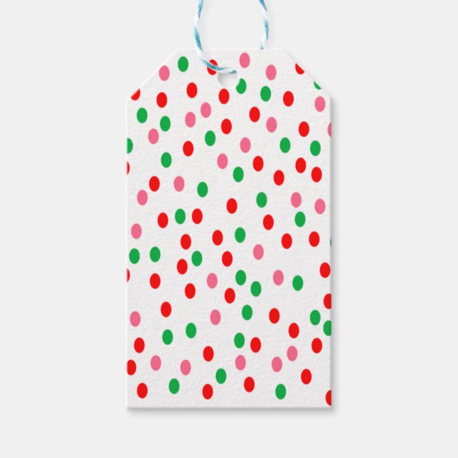 Christmas Polka Dots Geschenkanhänger (Vorderseite)