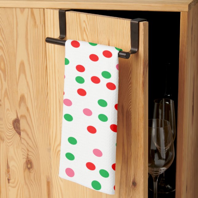 Christmas Polka Dots Geschirrtuch (Drittel gefaltet)