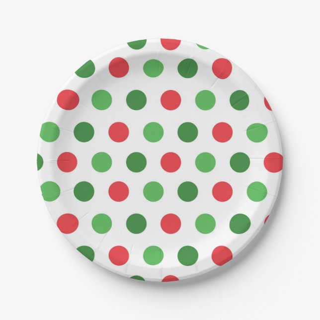 Christmas Polka Dots Pappteller (Vorderseite)