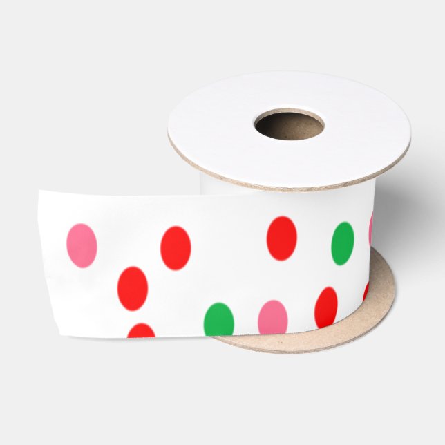 Christmas Polka Dots Satinband (Spule)