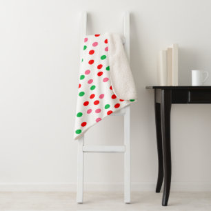 Christmas Polka Dots Sherpadecke