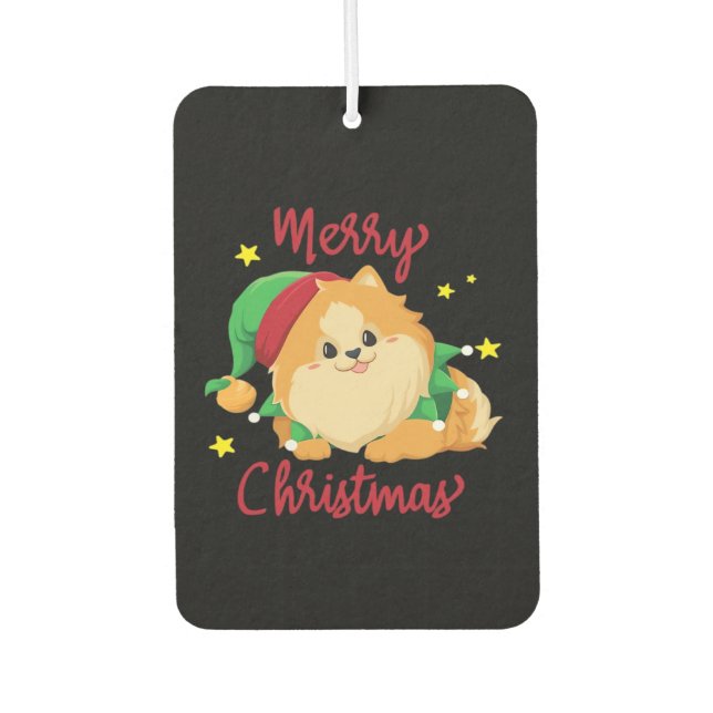 Christmas Pomeranian Merry Xmas Essential T-Shirt Autolufterfrischer (Vorderseite)