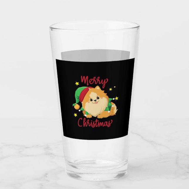 Christmas Pomeranian Merry Xmas Essential T-Shirt Glas (Vorderseite)