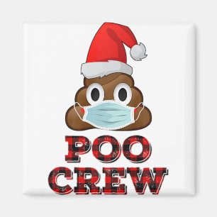 Christmas Poo Crew Shirt Face Mask Kack Emoji Red Magnet