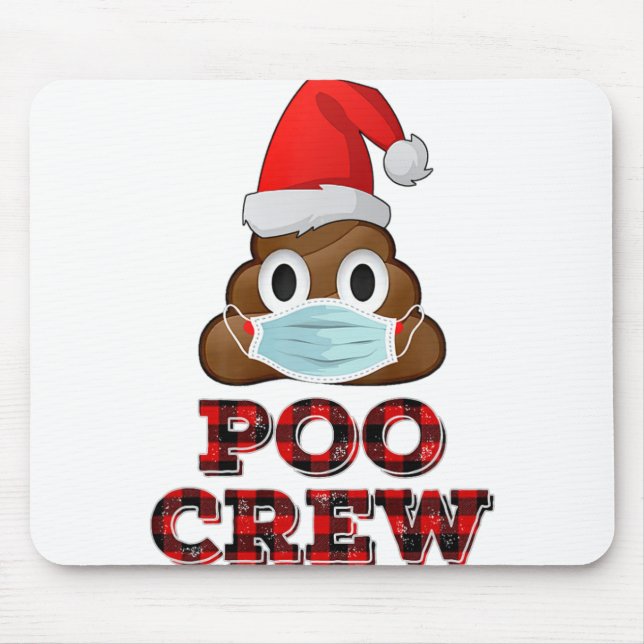 Christmas Poo Crew Shirt Face Mask Kack Emoji Red Mousepad (Vorne)