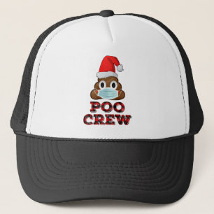 Christmas Poo Crew Shirt Face Mask Poop Emoji Red Truckerkappe