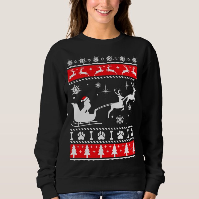 Christmas Poodle Sleigh Sweatshirt (Vorderseite)